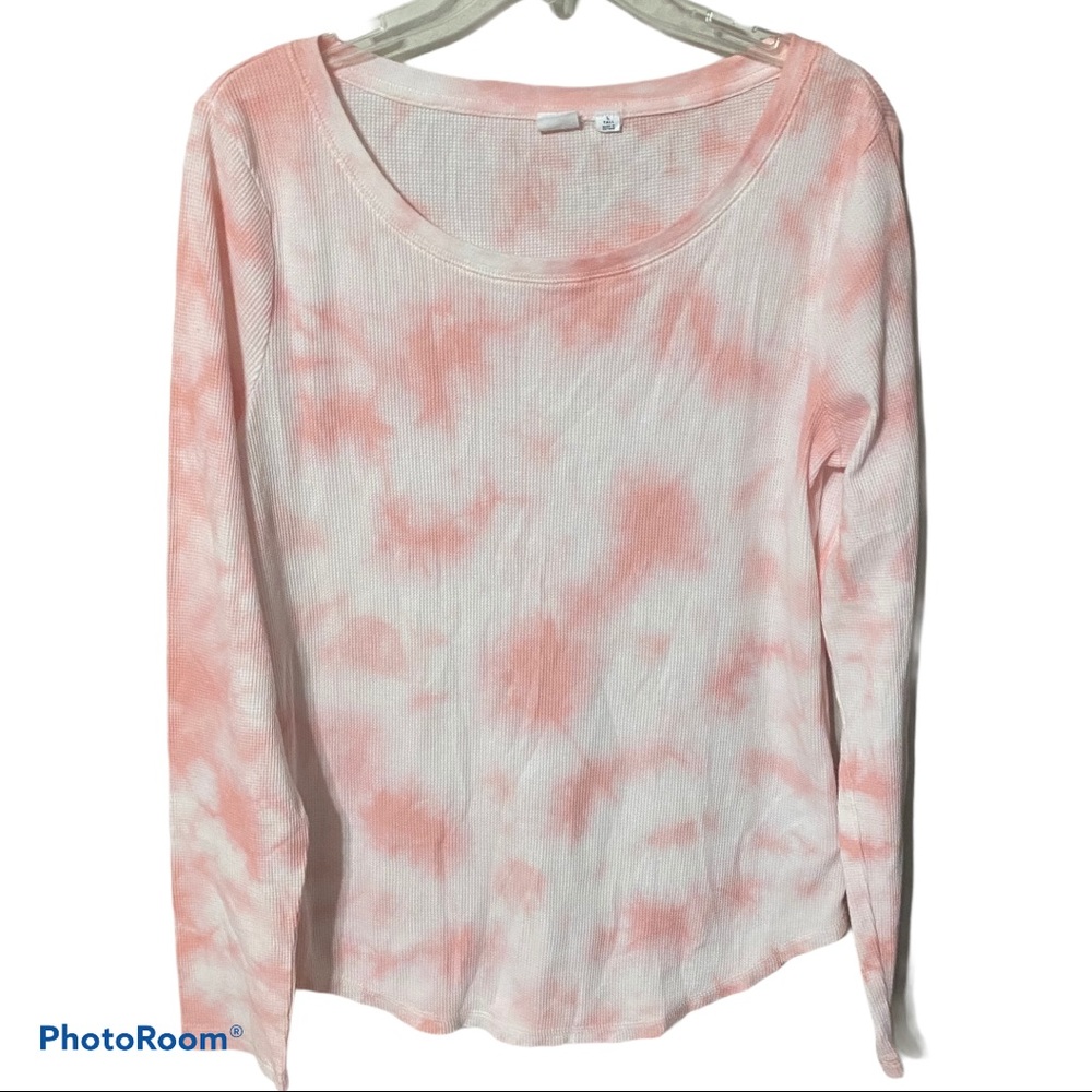 Gap tie dye waffle knit long sleeve top